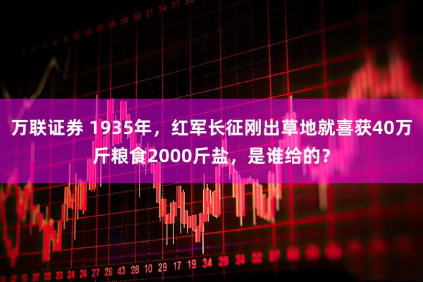 万联证券 1935年，红军长征刚出草地就喜获40万斤粮食2000斤盐，是谁给的？