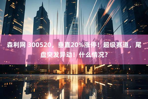 森利网 300520，垂直20%涨停！超级赛道，尾盘突发异动！什么情况？